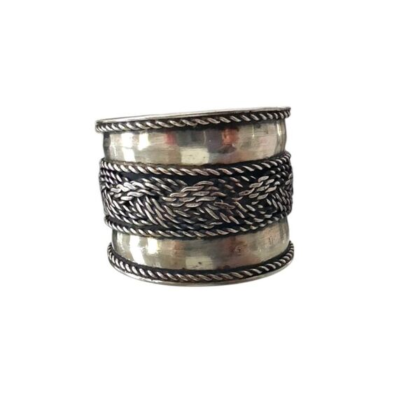 Sterling Silver Wide Band Bali Ring - Picture 2 of 6